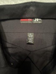 J. Ferrar Shirt Mens XL Slim Fit Black Long Sleeve Casual Dress Preppy Button Up