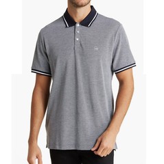 Original Penguin Men’s 2 Tone Birdseye Pique Tipped SS Polo Shirt Dark Sapphire