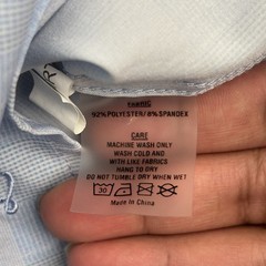 State & Liberty Stretch Performance Long Sleeve Shirt Button Medium Mens Blue