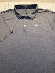 Nike Dri-FIT Men’s Gray Solid Polo Shirt Size XXL Short Sleeve Collared Logo