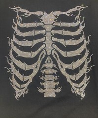 SUPPLIER Rhinestone Fire Bones Tee Size: L Black Men