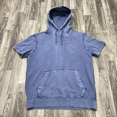 AMERICAN EAGLE Pullover Drawstring Tie Blue Hooded T-Shirt Men’s Size Small