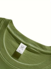 Men’s Classic Solid Plain Cotton Round Hem Scallop Essentials Tshirt S-2XL