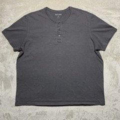 Ash & Erie Henley Shirt Mens XXL Gray Short Sleeve Button 100% Cotton