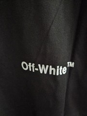 Off Wht Thin Scribble Diagonal Logo Black T-Shirt Cotton Regular Fit Size T33