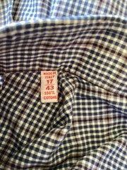 ISAIA Napoli Men’s Dress Shirt 17/43 Blue Check Plaid Cotton Italy