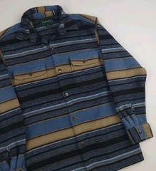 Vintage 90s Multicolor Striped Pattern Fleece Button Shirt Vtg Scandia Outdoors