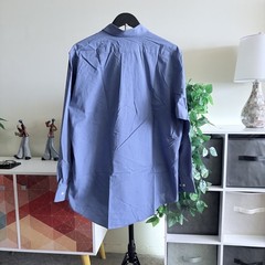 EUC CHAPS Regular Men Button Down T-Shirt 16½ Neck 34/35 Sleeve Blue Long Sleeve