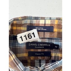 Daniel Cremieux Plaid Long Sleeve Button Down Shirt Brown Blue Yellow – Men’s M