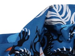 PINEAPPLE CONNECTION vintage medium floral hawaiian dragon shirt rayon pocket