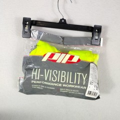 PIP Hi-Vis Shirt Mens 2XL Safety Yellow Short Sleeve Reflective Tape Class 3
