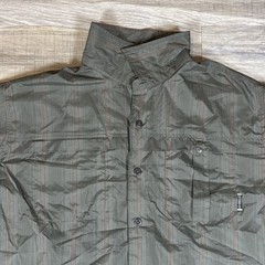 Merrell Mens 2XL Gray Performance Button Down Short Sleeve With Red Accents
