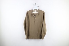 Vtg 70s Streetwear Mens Medium Distressed Wool Blend Thermal Henley T-Shirt USA