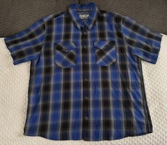 Dixxon Suicidal Tendencies Bamboo Short Sleeve Shirt Mens XL Blue Black Plaid