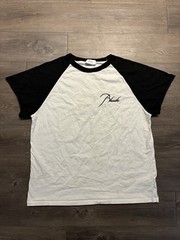 Rhude Raglan T-Shirt Men’s Size M Short Sleeve Embroidered Logo White Black