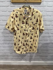 RSVLTS Shirt Mens Medium YELLOW Dare mighty Things Button Up