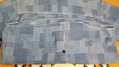 Plaid Patchwork Amekaji Workwear Ametora Japanese Sashiko LS Blue Denim Shirt