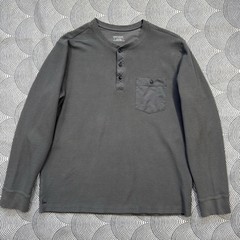 Untuckit Lumel Henley Waffle Knit Thermal Long Sleeve Tee Stretch Gray Men XL