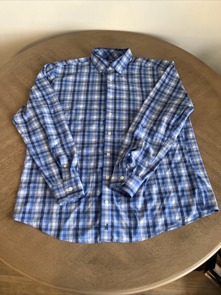 JOHNNIE-O Prep-Formance Performance Casual Shirt Laguna Blue Sz L Large
