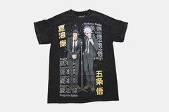 Jujutsu Kaisen Gojo And Geto Mens Black Mineral Wash Manga Shirt New Large