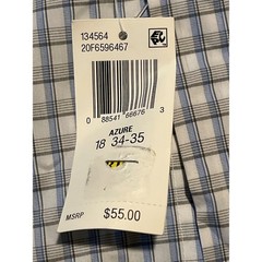 Van Heusen Flex Stretch Button Down Shirt 18 2XL Blue White Plaid Regular Fit