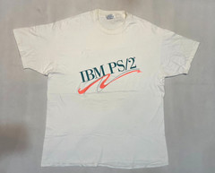 Vintage IBM PS/2 software system personal computer single stitch white shirt XL