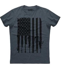 Patriotic American Flag Gun Lover Grunt Style Rifle USA T-shirt