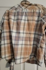Natural Reflections Button Down – Flanel- Size Large – Beige