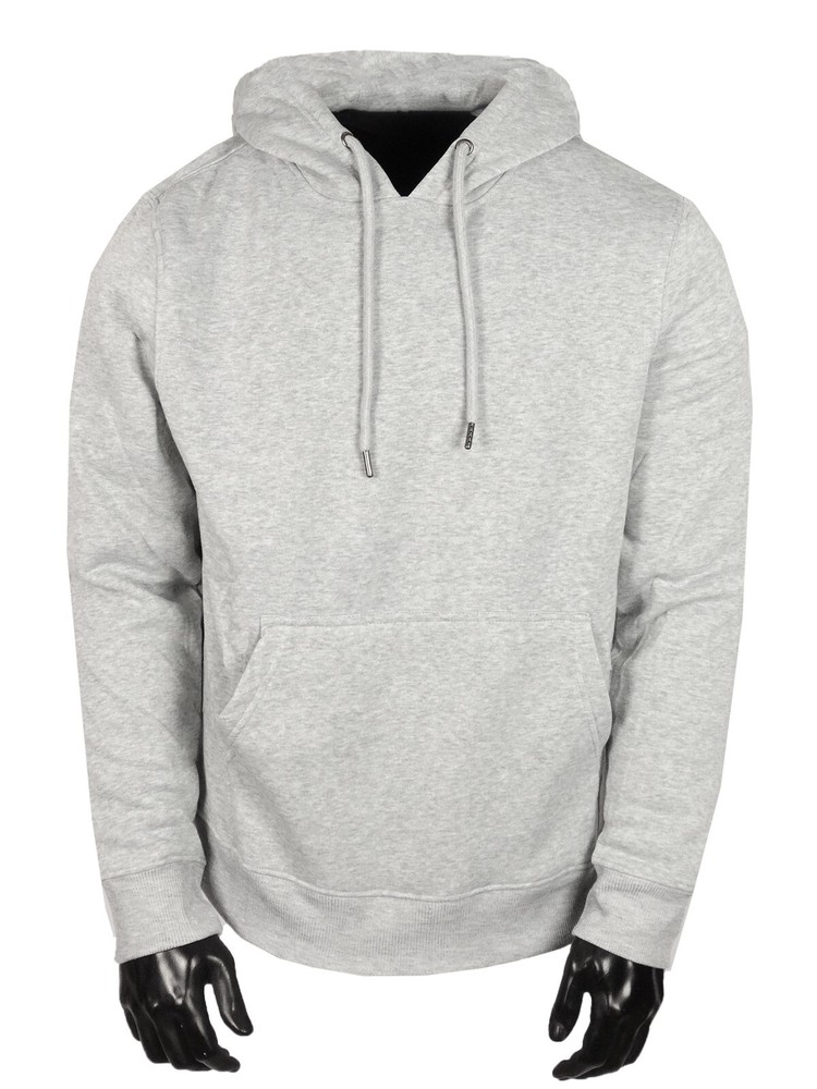 Hoodie Pullover Gray Jacket Fleece Pull-Over Kangaroo Pocket SLIM FITTING Hoody