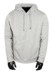 Hoodie Pullover Gray Jacket Fleece Pull-Over Kangaroo Pocket SLIM FITTING Hoody