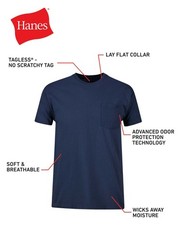 6 Pack Hanes Men’s Value Pack Assorted Pocket T-Shirt Undershirts Size S – 3XL