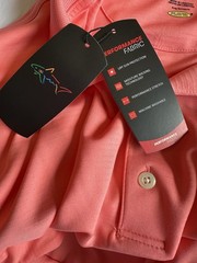 Greg Norman Men’s Play Dry Golf Polo•Coral• Short Sleeve w/Collar• NWT• Large