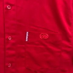 Vintage Ecko Unltd Button Down Shirt XL Red Graphic Border Print Marc Ecko Rhino