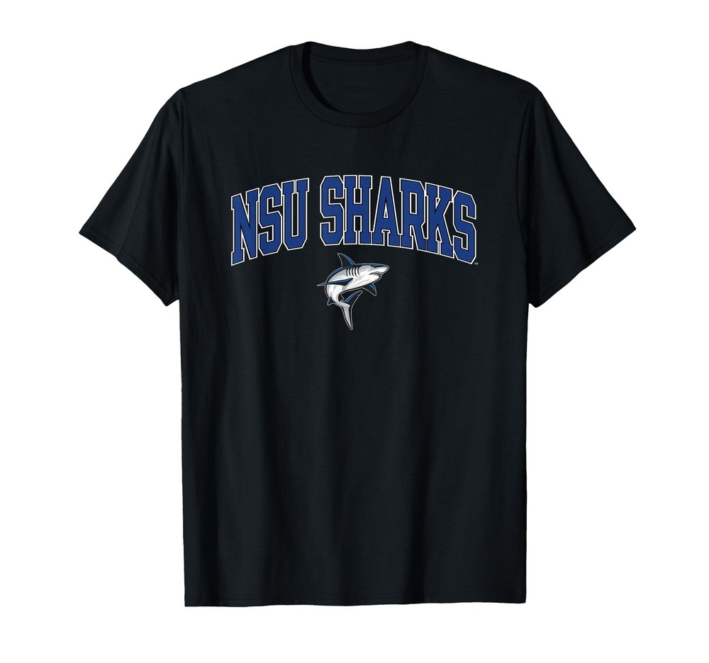 Elite Authentics Nova Southeastern Sharks Arch Over Logo Officially Licensed