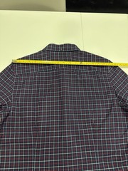 Tommy Hillfiger Men’s Medium Button Down Shirt Navy Red plaid Stretch Cotton