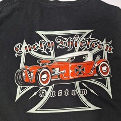 Lucky 13 Apparel T Shirt Men’s Size L Black Hot Rod Motorcycle Poker Tattoo