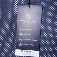 Con.struct Men Performance 4 Way Stretch Button Up Shirt Blue Polka Dot Sz M NEW