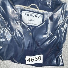 Poncho Shirt Mens XL Navy Button Nylon Stretch Performance Hiking Fishing EUC