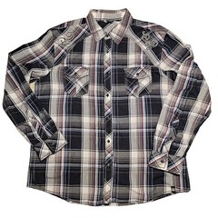 MK Machine Button Down Shirt Embroidered Mens 2XL Long Sleeve Western Streetwear