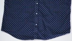 Craft + Flow Voyage Palm Trees Pattern Button Down Collared Navy Shirt Men’s XL