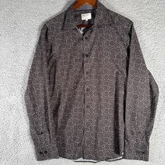 Con.Struct Shirt Button Down Men’s Large 4-Way Stretch Black Geometric Dot Slim