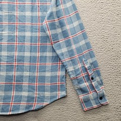 Lucky Brand Flannel Shirt Men Medium Multi Plaid Classic Fit Detail Chest Pocket
