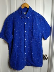 Saddlebred Cotton Button Down Large Nautical Casual Preppy Money Festival Beach
