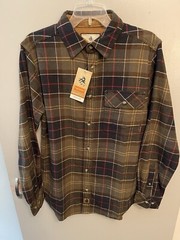 Legendary Whitetails Buck Camp NWT Brown Plaid Flannel Shirt Men’s Size Small