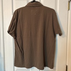 Counter Intelligence Men’s Dragon Graphic Polo Shirt Grunge Y2K Brown