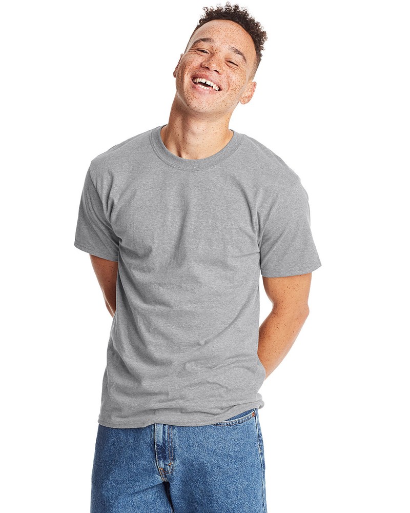 Hanes Men’s Cotton Crew Neck Short Sleeve Plain Blank Beefy-T T-Shirt – 5180