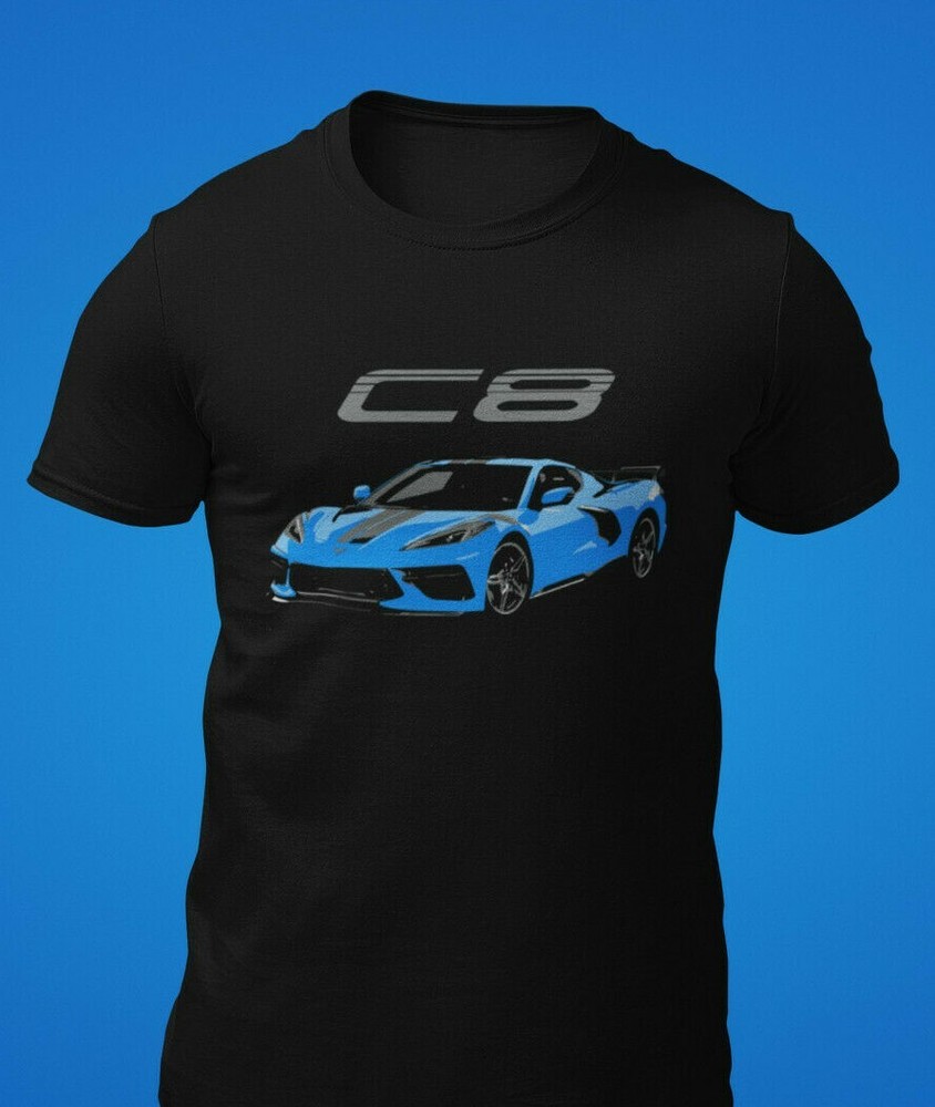Blue Mid Engine Chevy Corvette C8 T-Shirt
