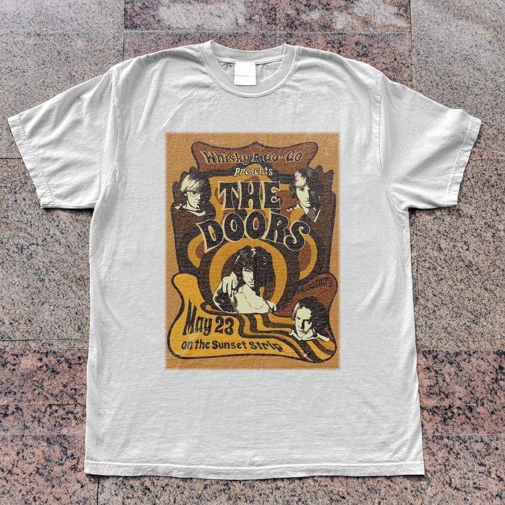 Hot The Doors Whisky A Go Go Black Basic Unisex T-Shirt Size S-5XL
