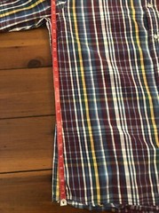 Rupert & Buckley Plaid Button Up Long Sleeve Shirt Maroon Blue Multi Medium M