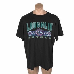 Vtg 80s 90s LAUGHLIN NEVADA Native American travel vacation T-shirt Black XL USA